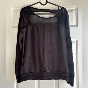 Fabletics Black Mesh Yoke Top